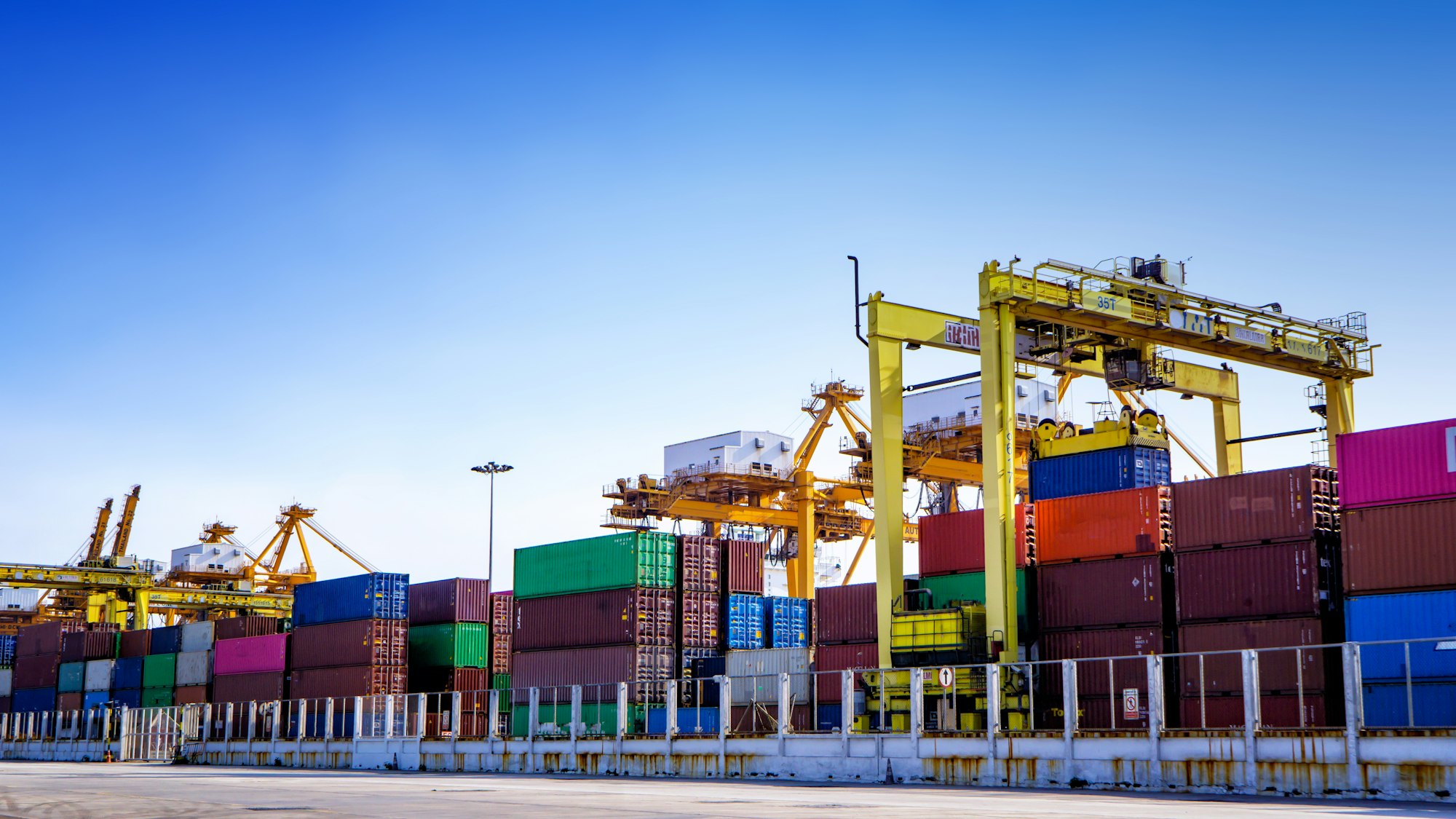 Containers in international logistics center